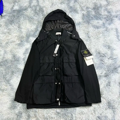 Stone Island Black Men's Jacket with Hood 0089