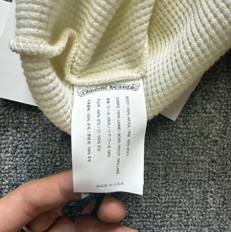 Chrome Hearts White Wool Long Sleeve Shirt 0089