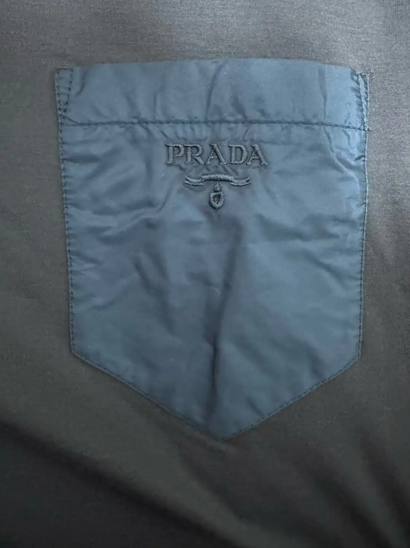 Prada Blue Cotton Logo T-Shirt for Men