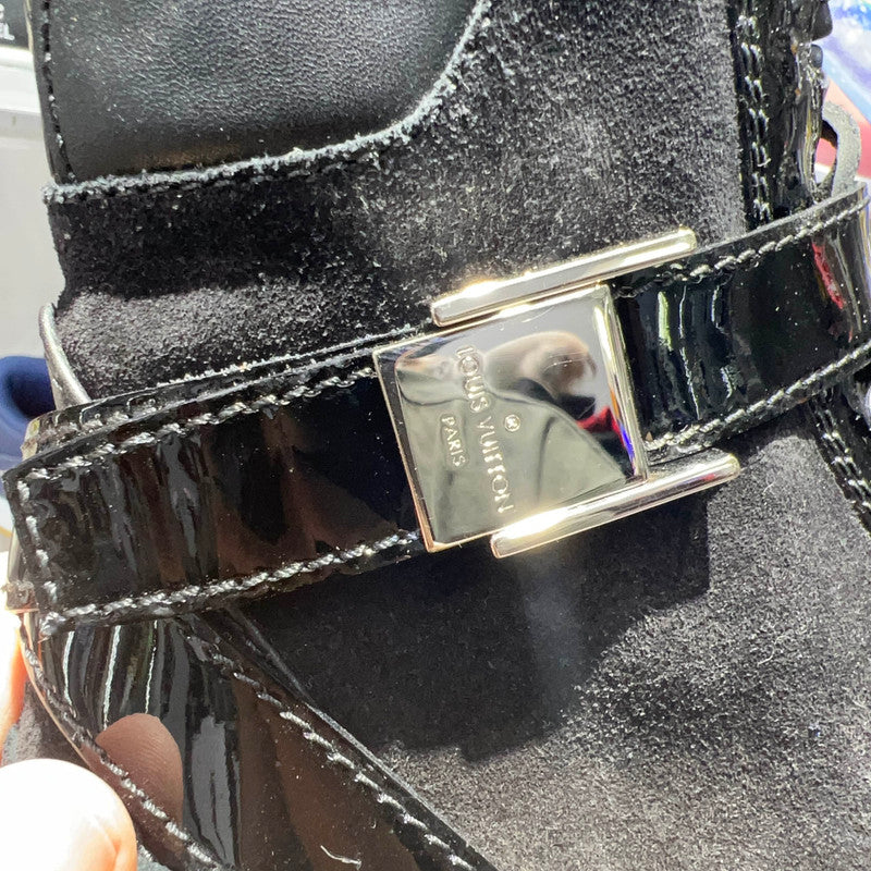 Louis Vuitton Black Monogram Mid-Calf Martin Boots 0079