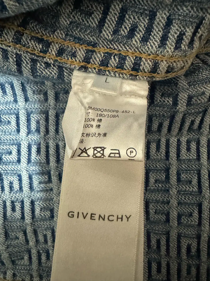 Givenchy Blue Cotton Logo Embroidered Jacket 0089