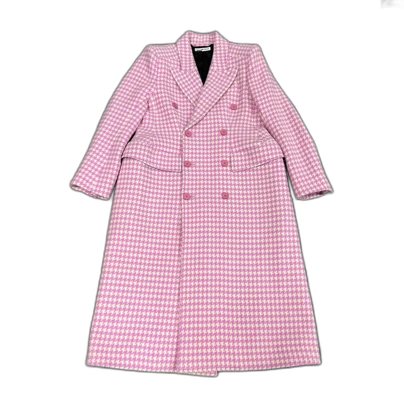 Balenciaga Houndstooth Long Blazer Coat