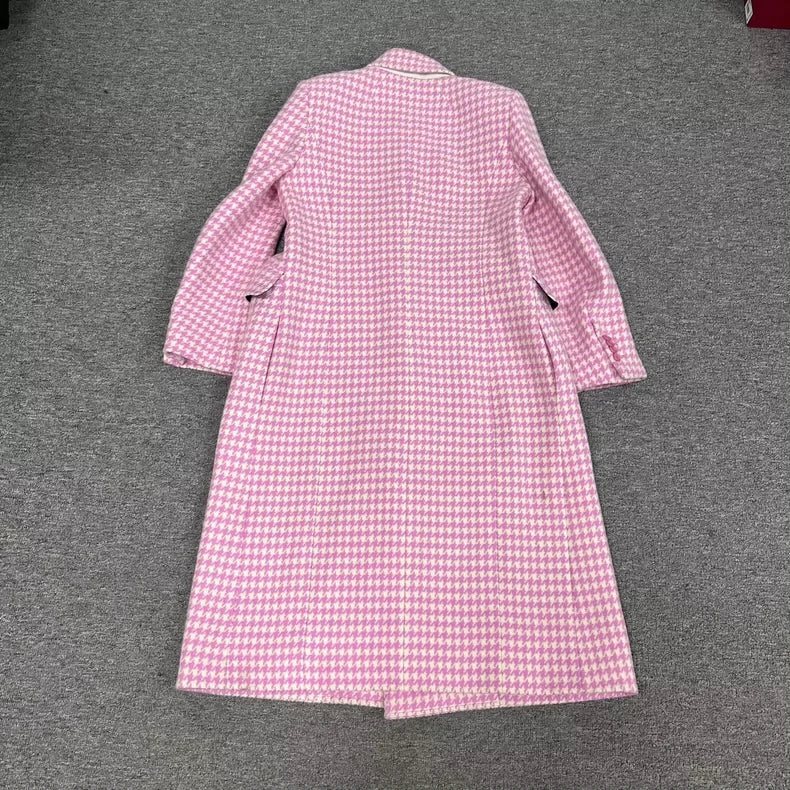 Balenciaga Houndstooth Long Blazer Coat