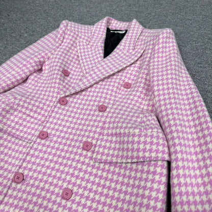 Balenciaga Houndstooth Long Blazer Coat