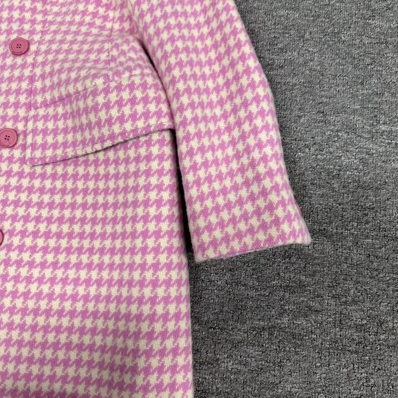 Balenciaga Houndstooth Long Blazer Coat