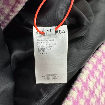 Balenciaga Houndstooth Long Blazer Coat
