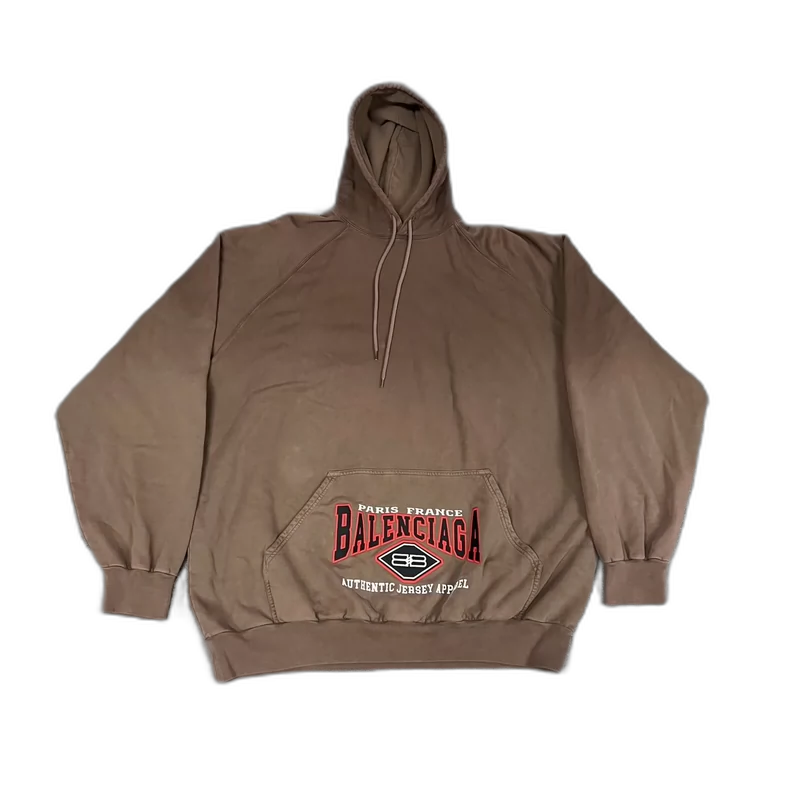 Balenciaga Brown Batwing Hoodie with Logo