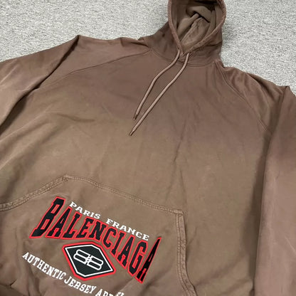 Balenciaga Brown Batwing Hoodie with Logo