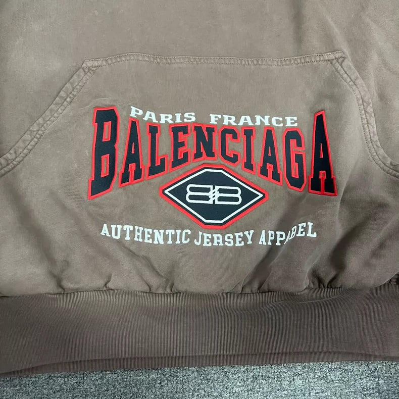 Balenciaga Brown Batwing Hoodie with Logo