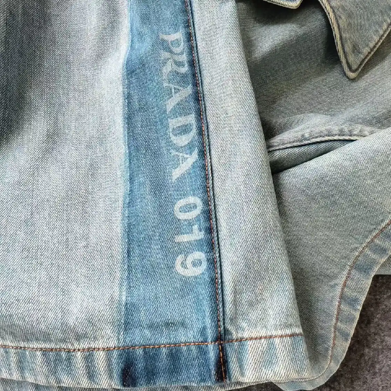 Prada Blue Denim Short Sleeve Shirt