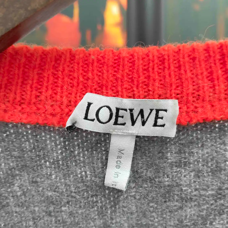 Loewe Light Grey Wool Men's Knit Sweater 0089