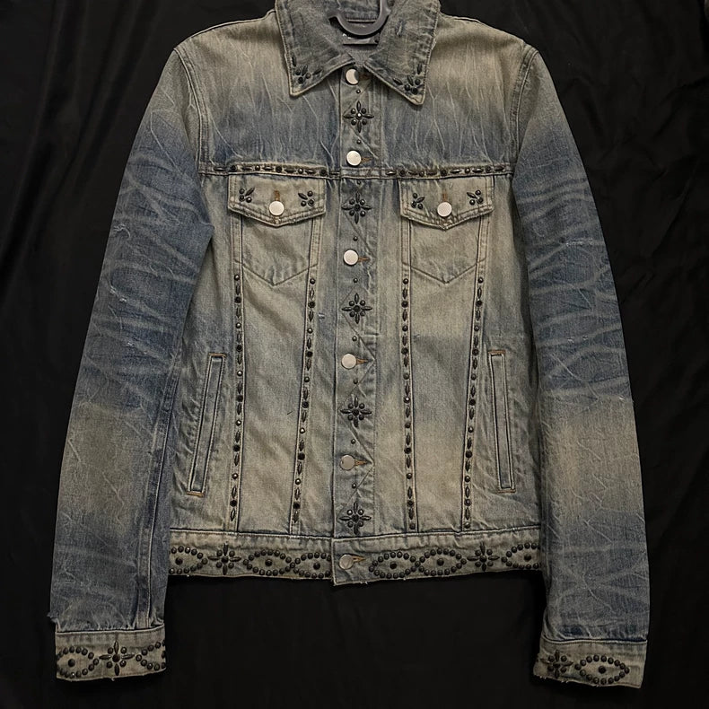 Amiri Vintage Studded Denim Trucker Jacket