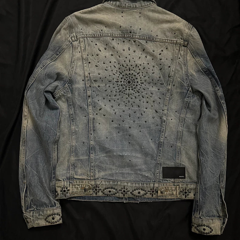 Amiri Vintage Studded Denim Trucker Jacket