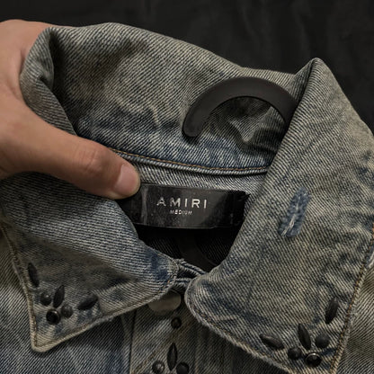 Amiri Vintage Studded Denim Trucker Jacket
