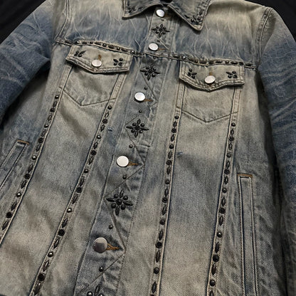 Amiri Vintage Studded Denim Trucker Jacket