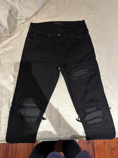 Amiri Ripped Black Denim Pants Size 32