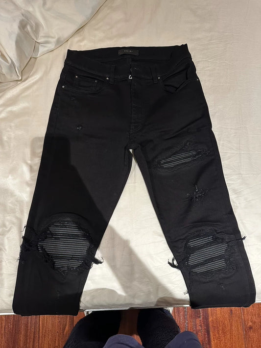 Amiri Ripped Black Denim Pants Size 32