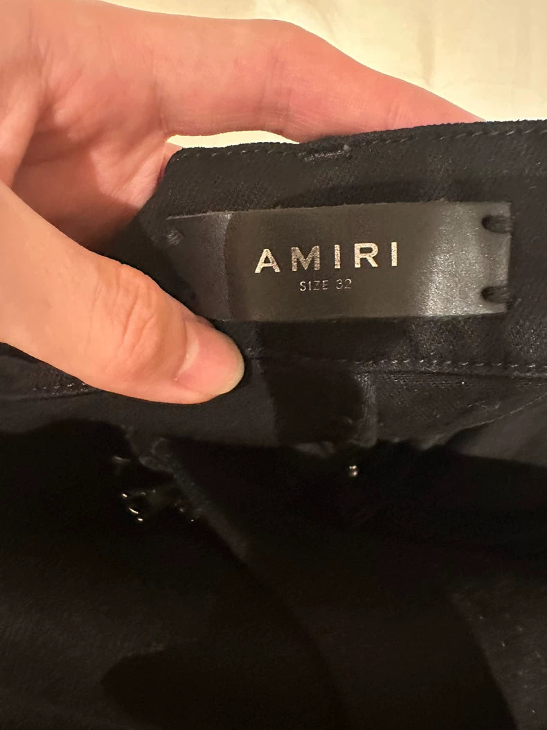 Amiri Ripped Black Denim Pants Size 32