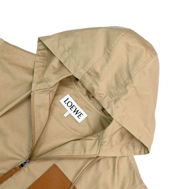 Loewe Cotton Hooded Short Trench Coat