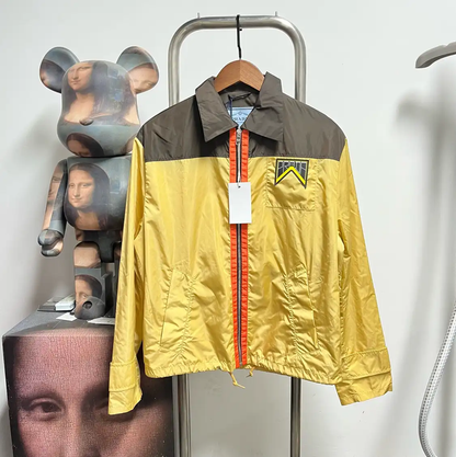 Prada Yellow Windbreaker with Brown Accents