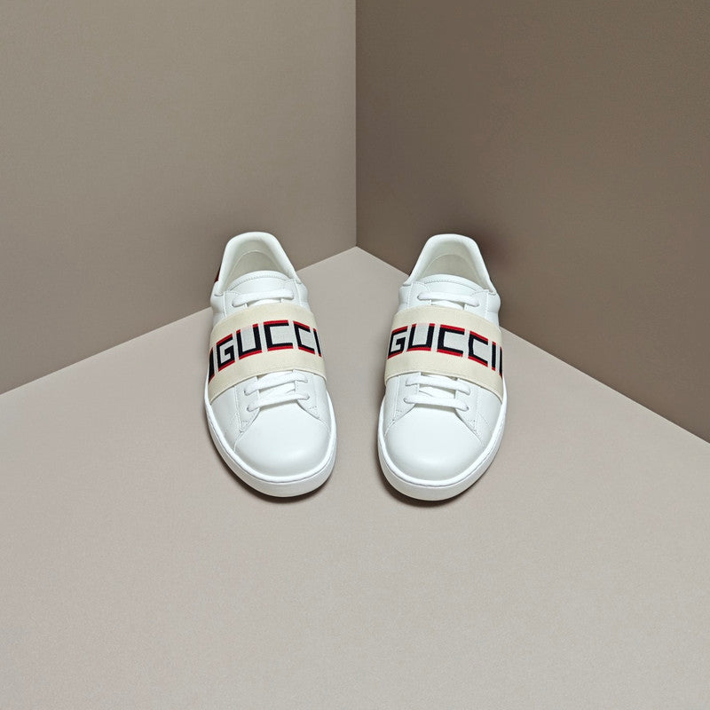 Gucci ACE Patent Leather Striped Low-Top Sneakers 0079