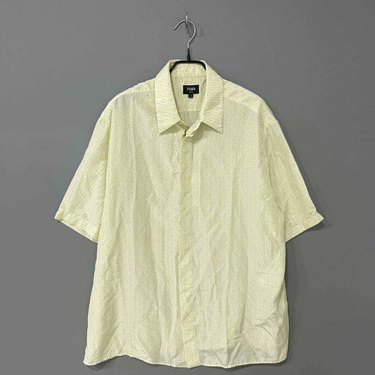 Fendi Light Green Logo Short Sleeve Shirt-yf