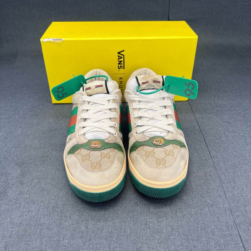 Gucci Screener Vintage Leather Low-Top Sneakers 0079