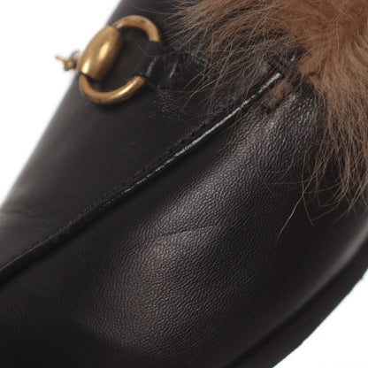 Gucci Black Fur-Lined Loafers 0079