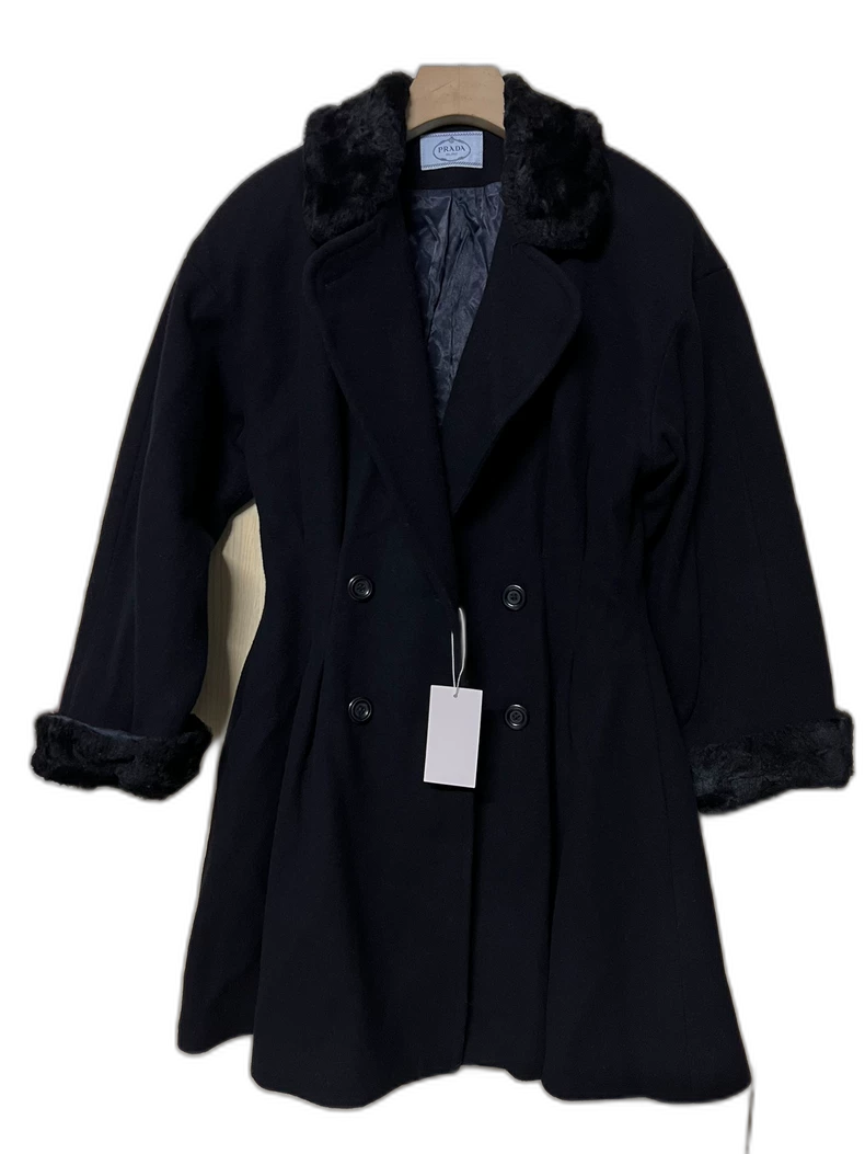 Prada Black Alpaca Wool Coat