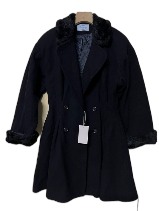 Prada Black Alpaca Wool Coat