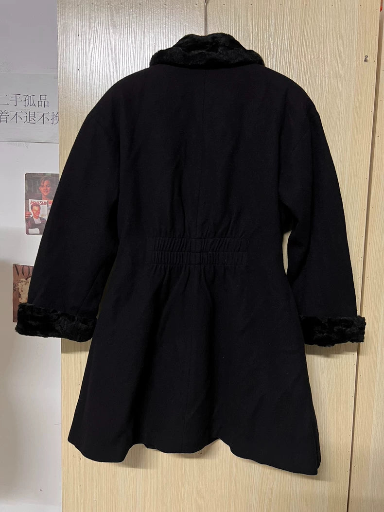 Prada Black Alpaca Wool Coat