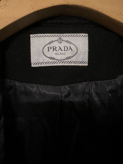 Prada Black Alpaca Wool Coat