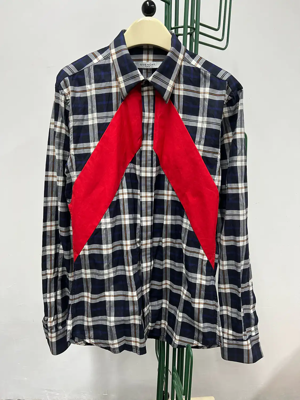 Givenchy Men's Long Sleeve Plaid Shirt 0089