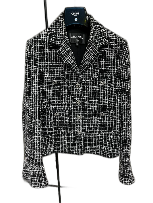 Chanel Woven Blazer Jacket Size 36