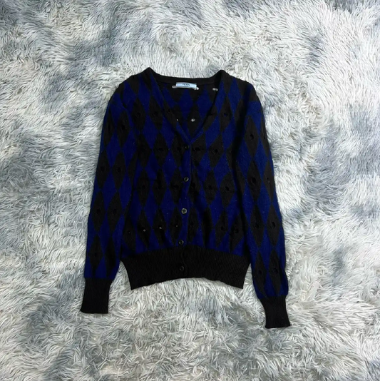 Prada Men's Blue Knitted Cardigan