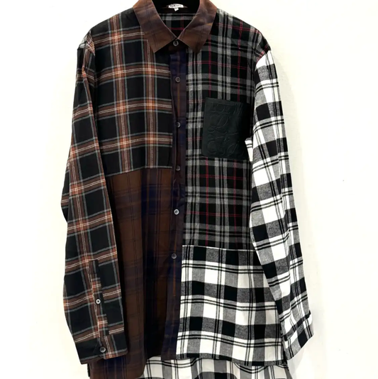 Loewe Gray Cotton Patchwork Shirt 0089