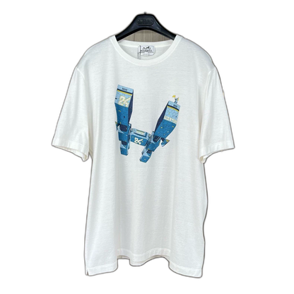 Hermes Robot Print Short Sleeve T-Shirt