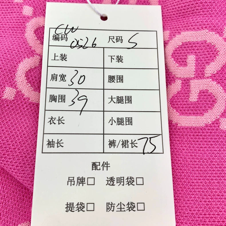 Pink Logo Knit Sleeveless Dress