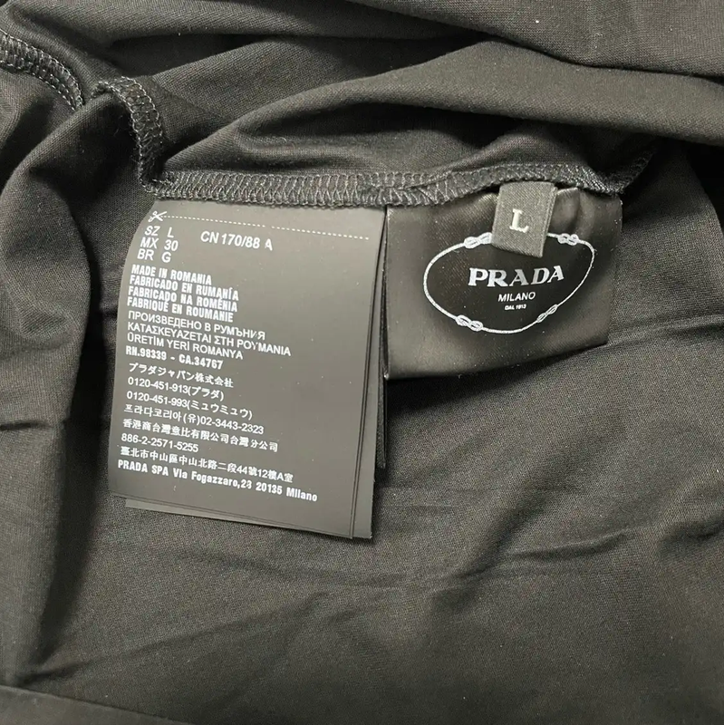 Prada Black Cotton Men's T-Shirt Size L