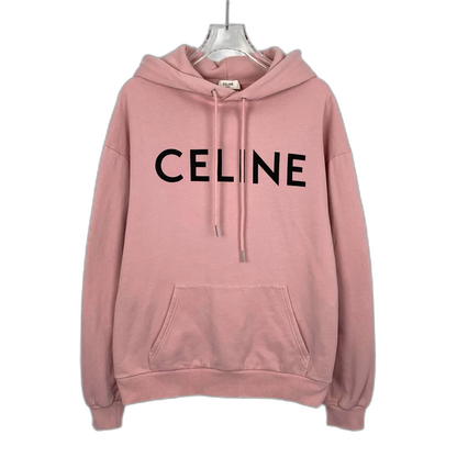Celine Pink Logo Cotton Hoodie