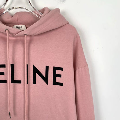 Celine Pink Logo Cotton Hoodie