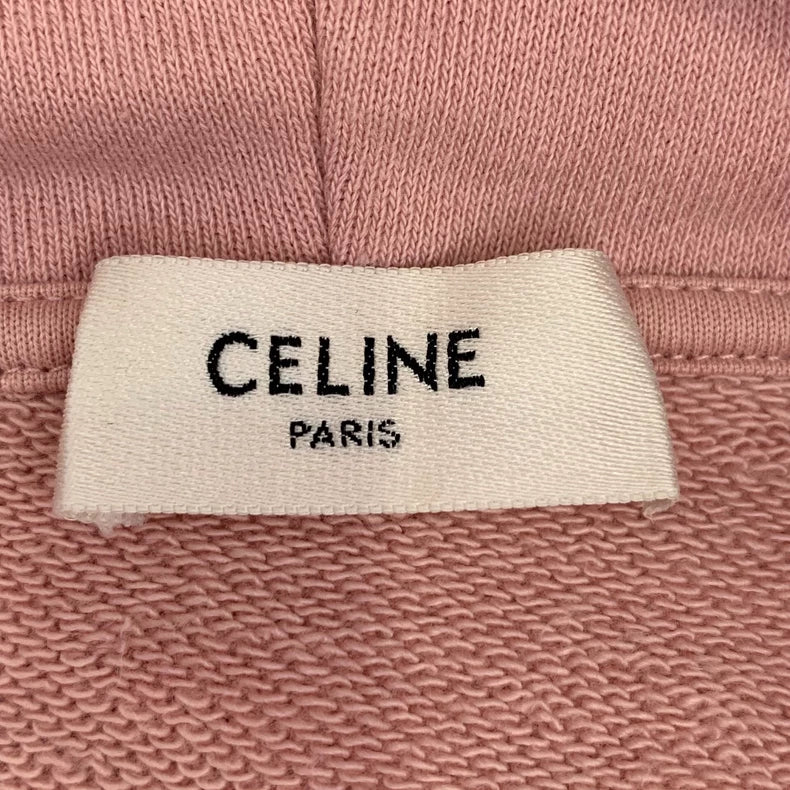 Celine Pink Logo Cotton Hoodie