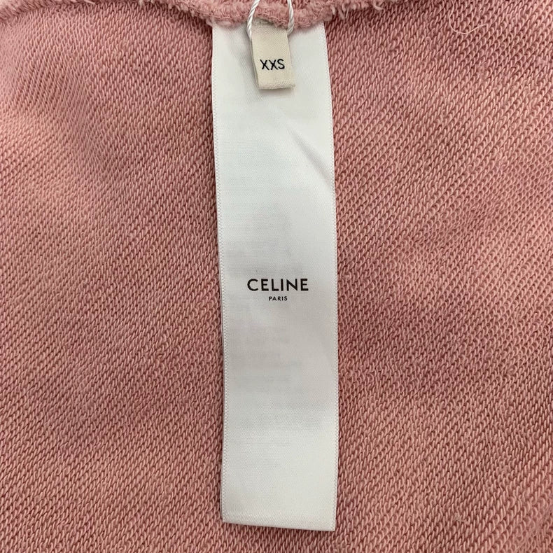Celine Pink Logo Cotton Hoodie