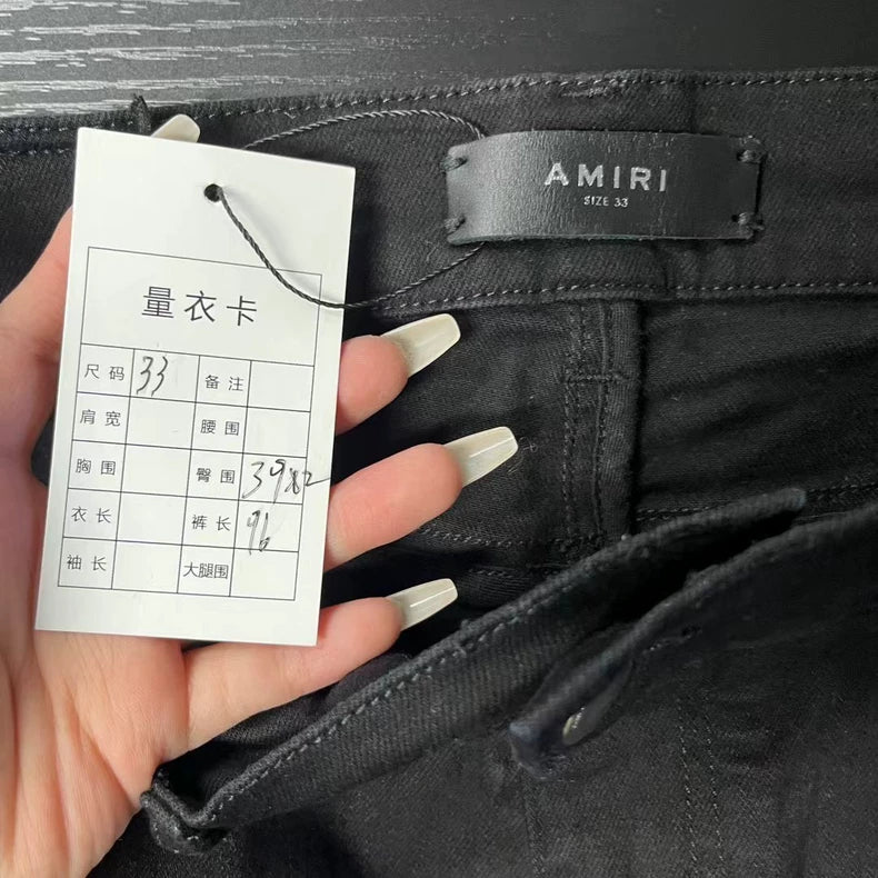 Amiri Black Denim Jeans with Crystal Detail