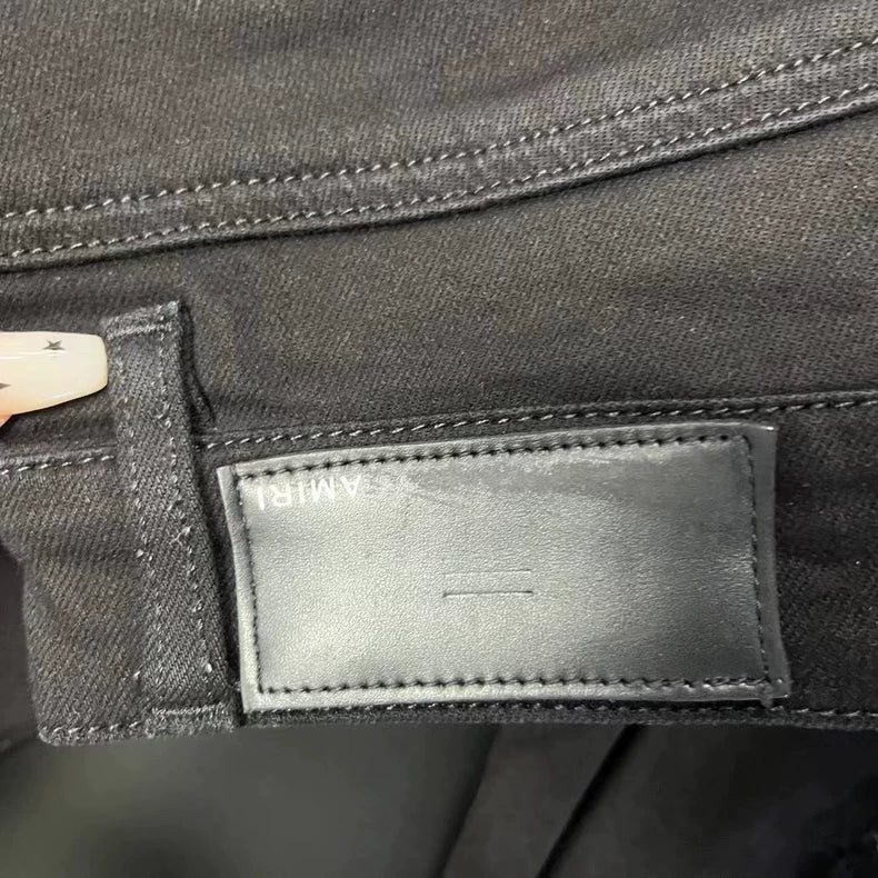 Amiri Black Denim Jeans with Crystal Detail