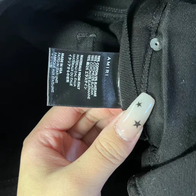 Amiri Black Denim Jeans with Crystal Detail