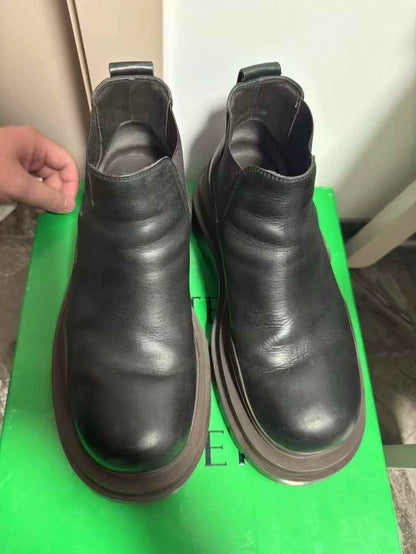 Bottega Veneta Black Brown Chunky Ankle Boots