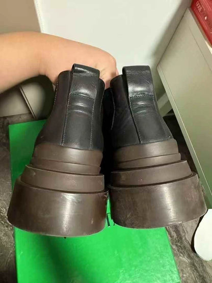 Bottega Veneta Black Brown Chunky Ankle Boots
