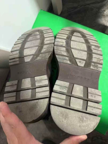 Bottega Veneta Black Brown Chunky Ankle Boots