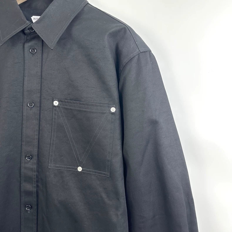 Bottega Veneta Men's Black Long-Sleeve Shirt